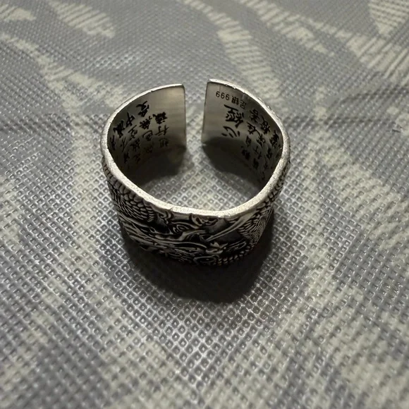 Intricate Silver 999 Dragon Ring Asia all size